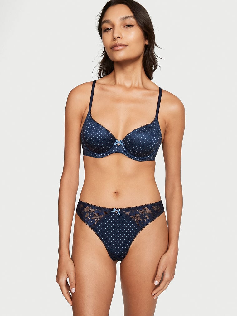 Lace-Front Thong Panty