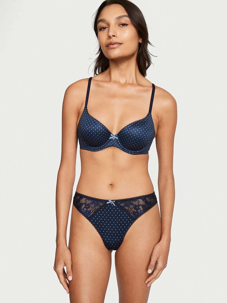 Lace-Front Thong Panty