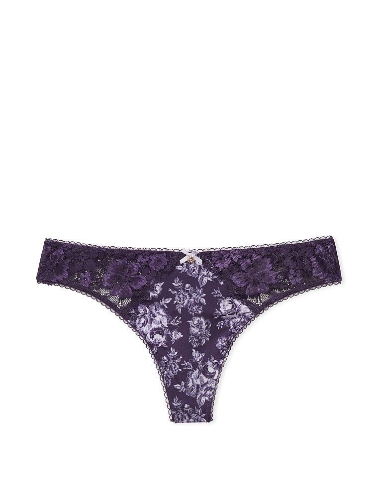 Lace-Front Thong Panty