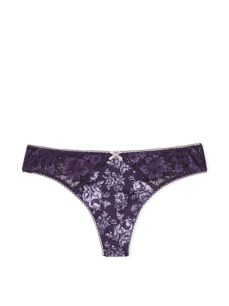 Lace-Front Thong Panty