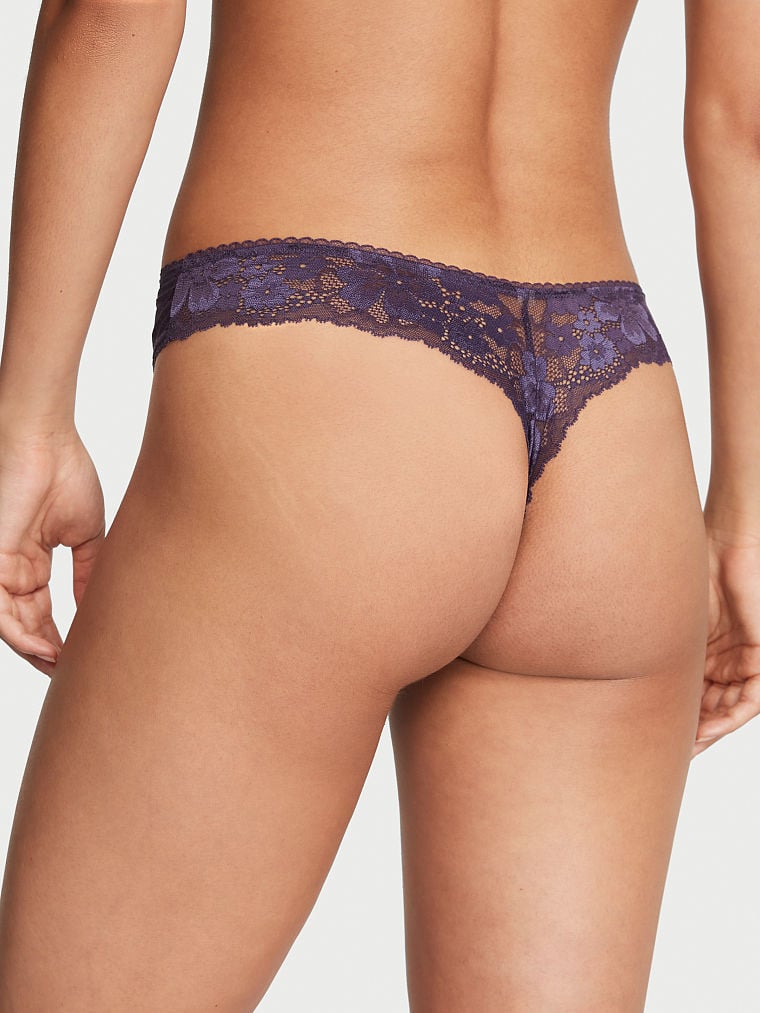 Lace-Front Thong Panty