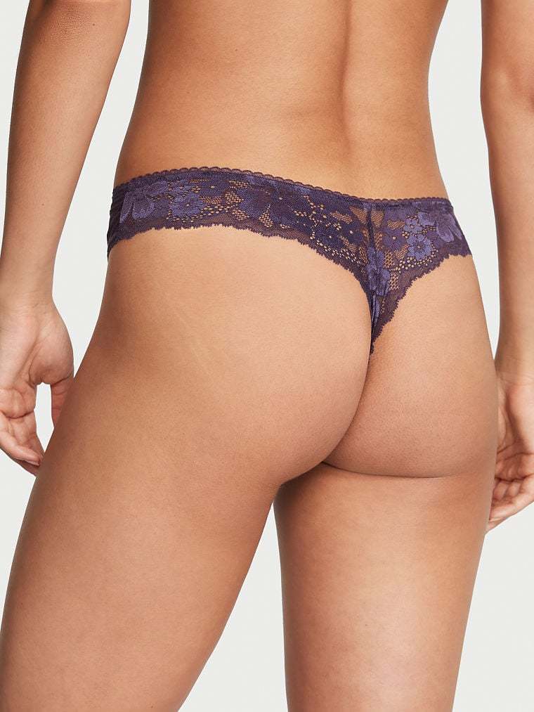 Lace-Front Thong Panty