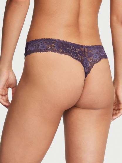Lace-Front Thong Panty
