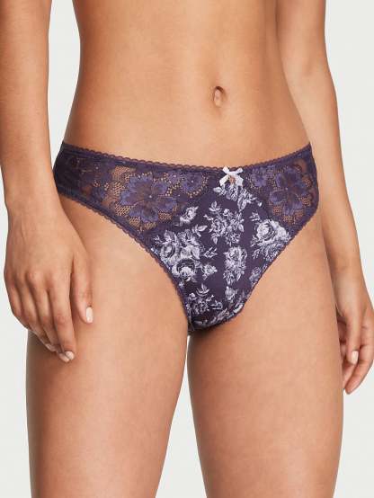 Lace-Front Thong Panty