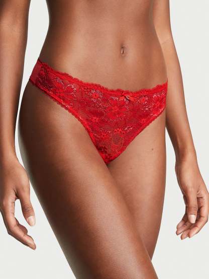 Lace-Front Thong Panty
