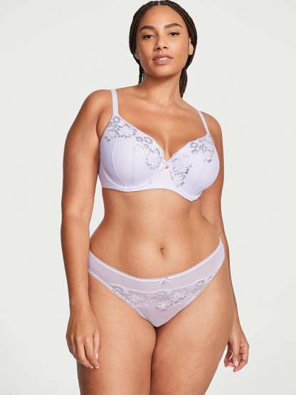 Lace-Front Thong Panty