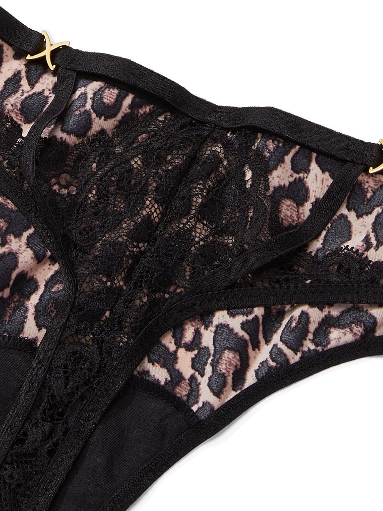 Strappy Lace Crotchless Thong Panty