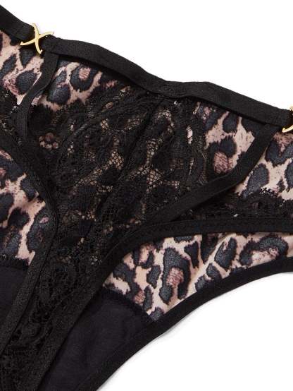 Strappy Lace Crotchless Thong Panty