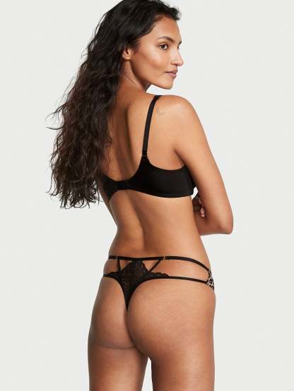 Strappy Lace Crotchless Thong Panty