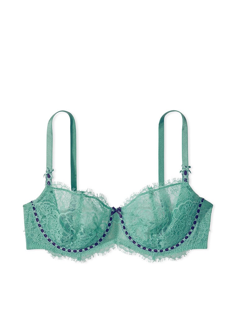 Wicked Unlined Ribbon Slot Lace Balconette Bra