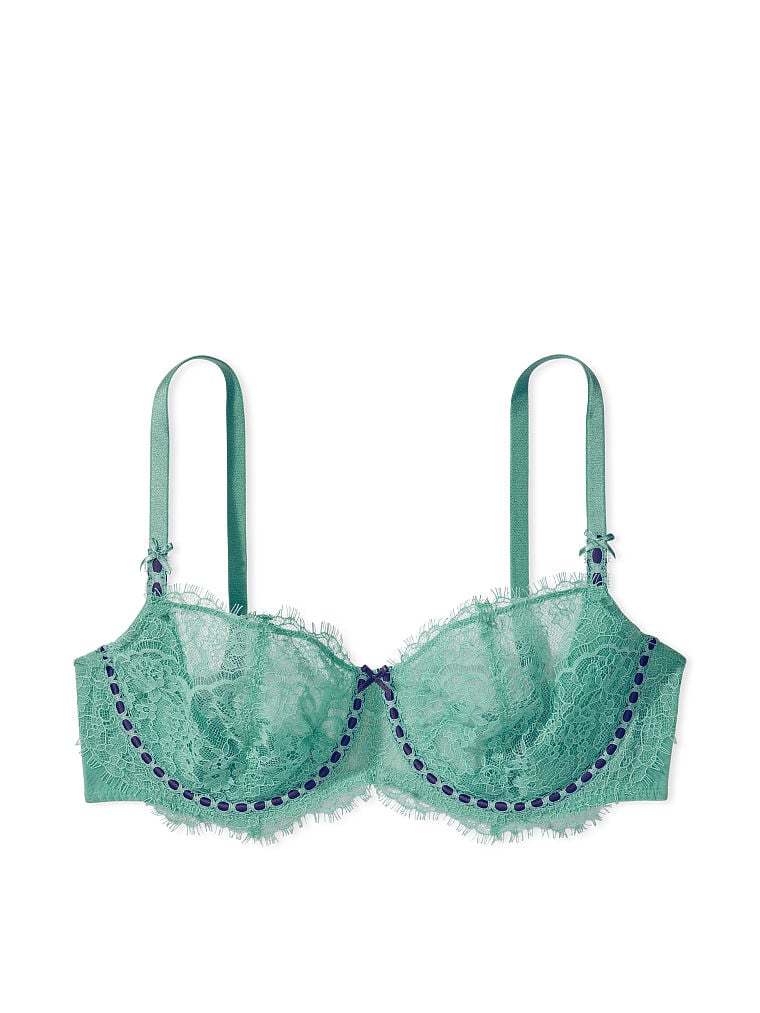 Wicked Unlined Ribbon Slot Lace Balconette Bra