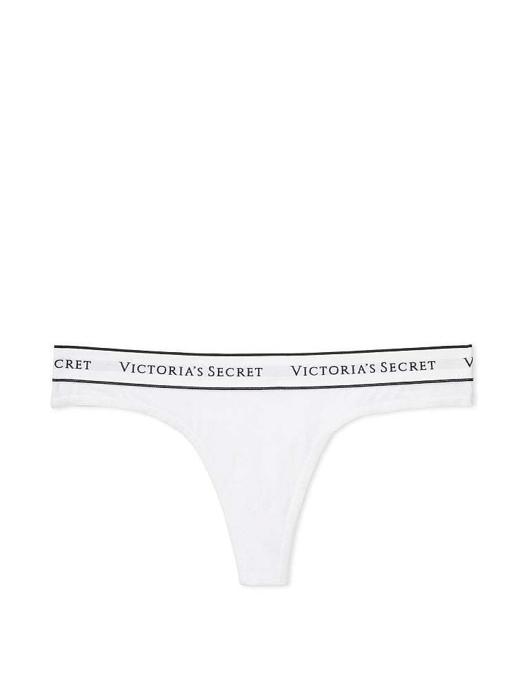 Logo Cotton Thong Panty