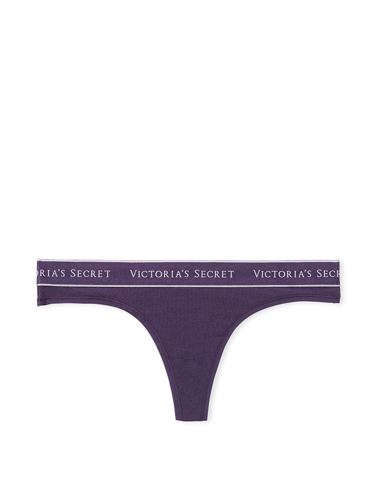 Logo Cotton Thong Panty