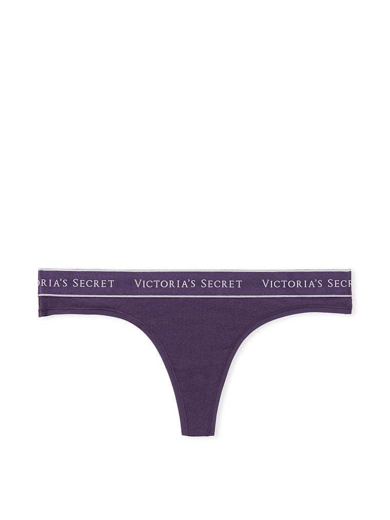 Logo Cotton Thong Panty