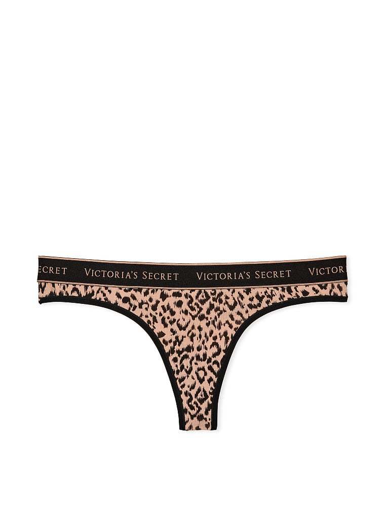 Logo Cotton Thong Panty
