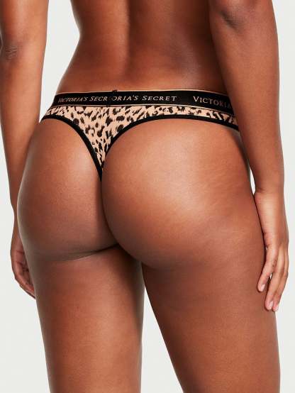 Logo Cotton Thong Panty
