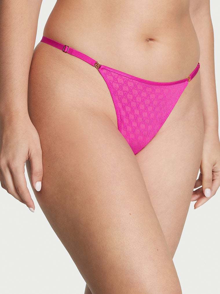Lace-Trim Thong Panty