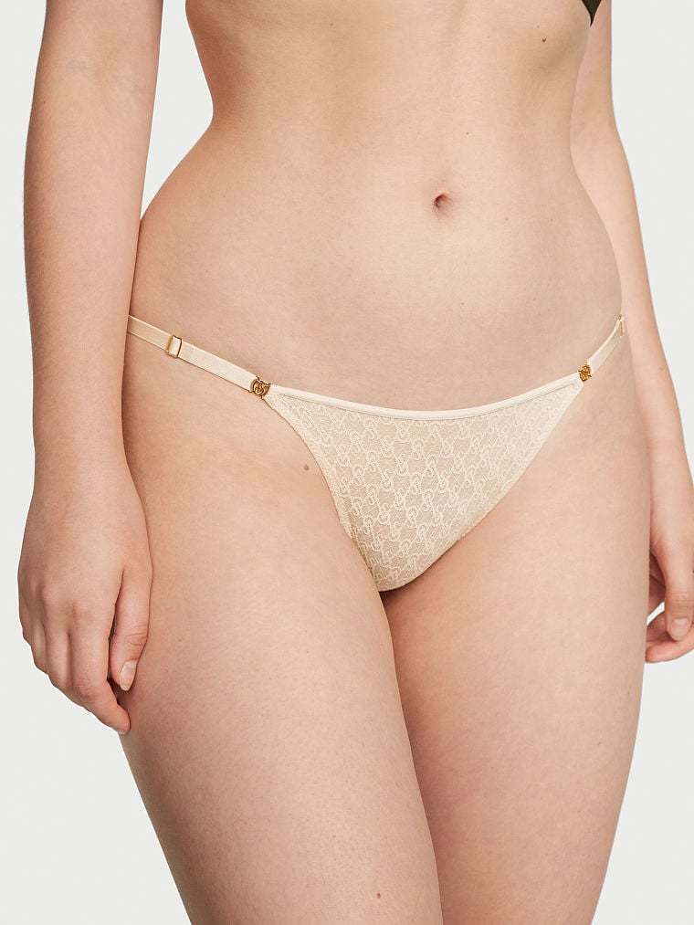 Strappy Lace Crotchless Thong Panty