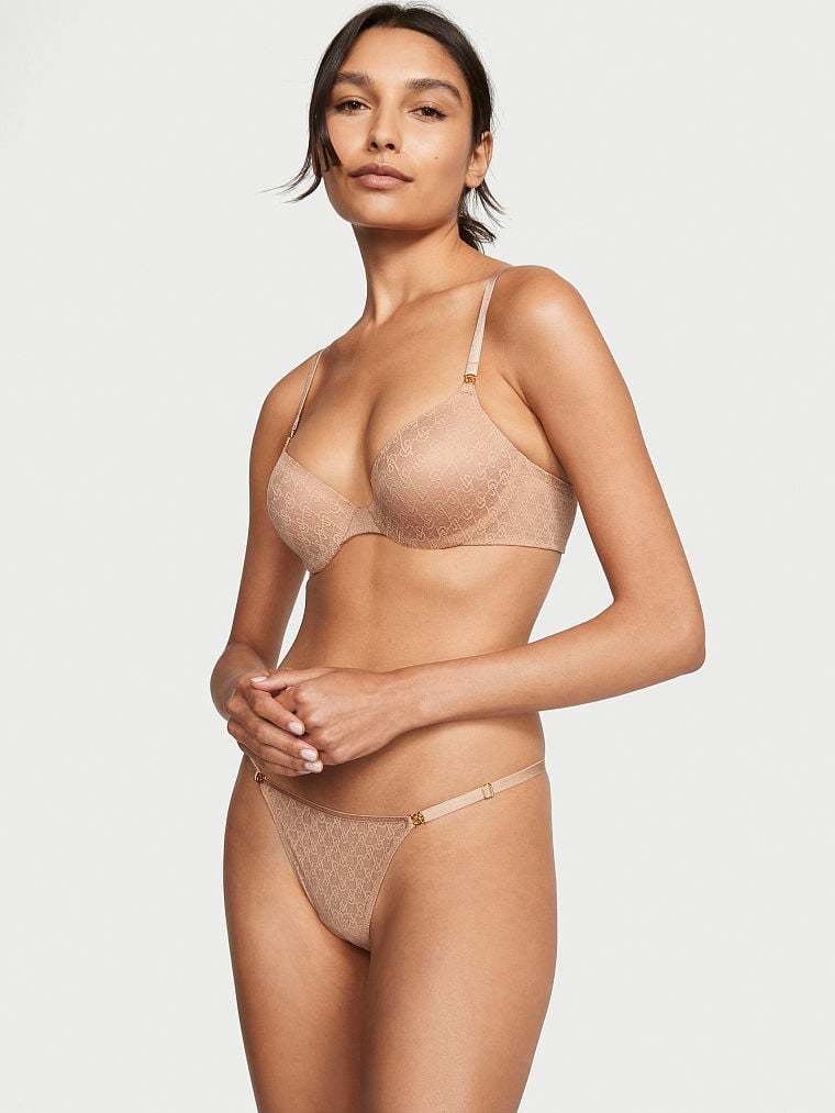Lace-Trim Thong Panty