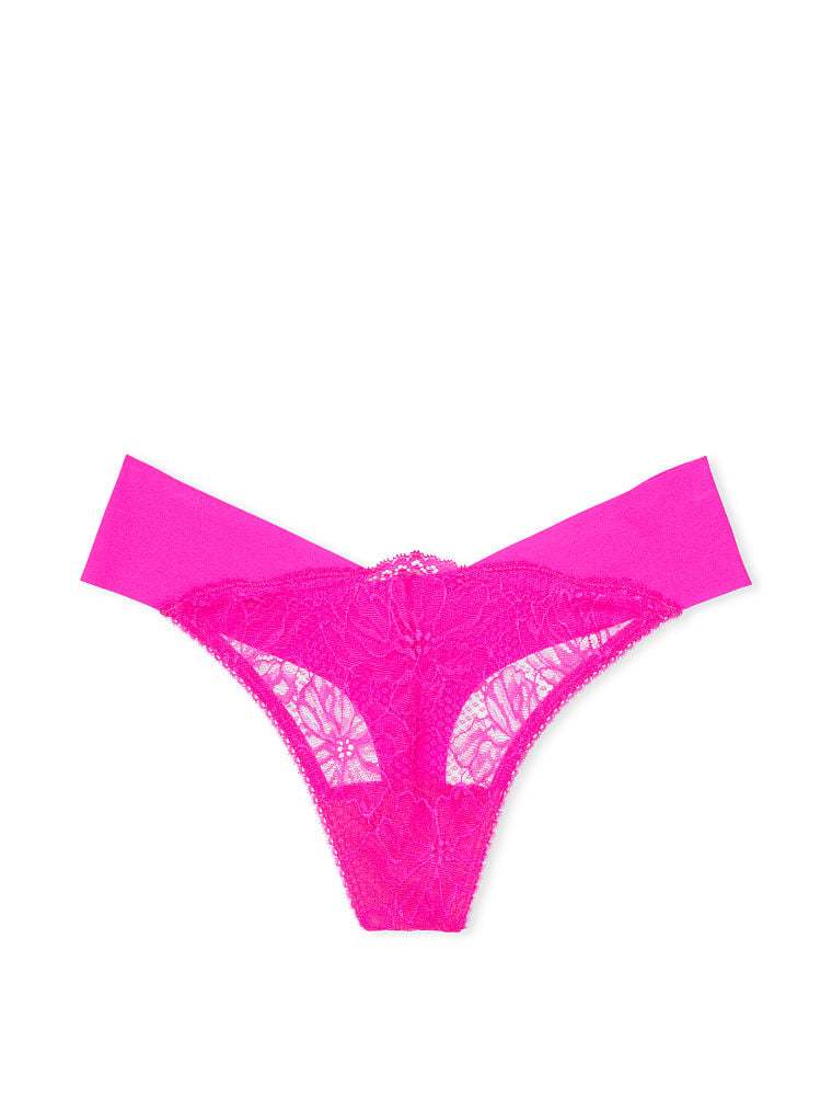 Lace-Front No-Show Thong Panty