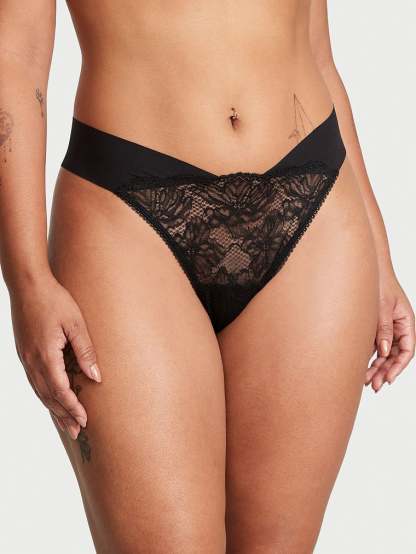 Lace-Front No-Show Thong Panty