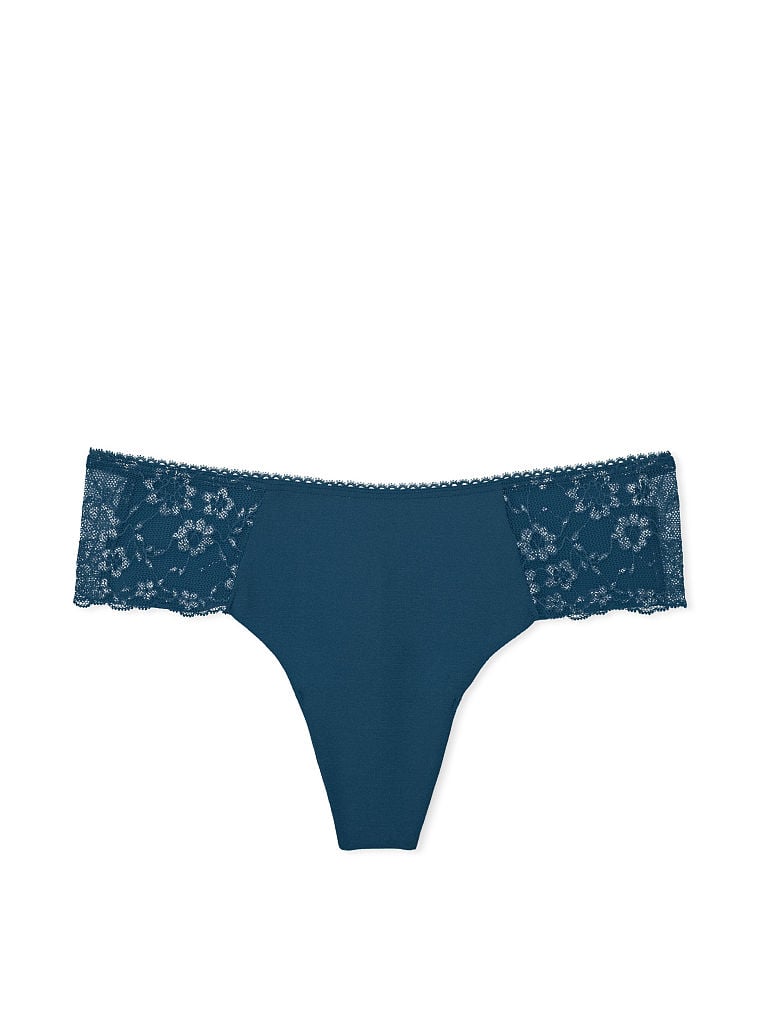 Lace-Front No-Show Thong Panty