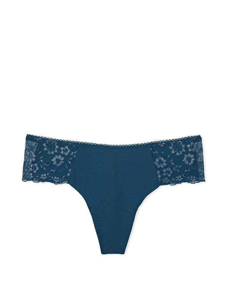 Lace-Front No-Show Thong Panty