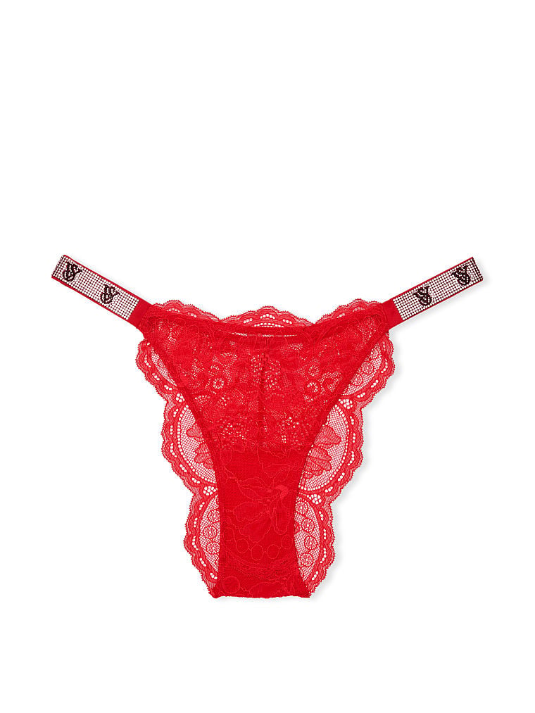 Double Shine Strap Smooth Brazilian Panty