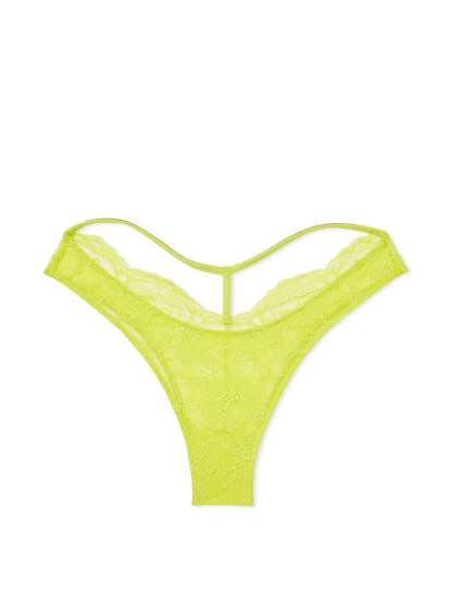 Shine Strap Cutout Lace Brazilian Panty