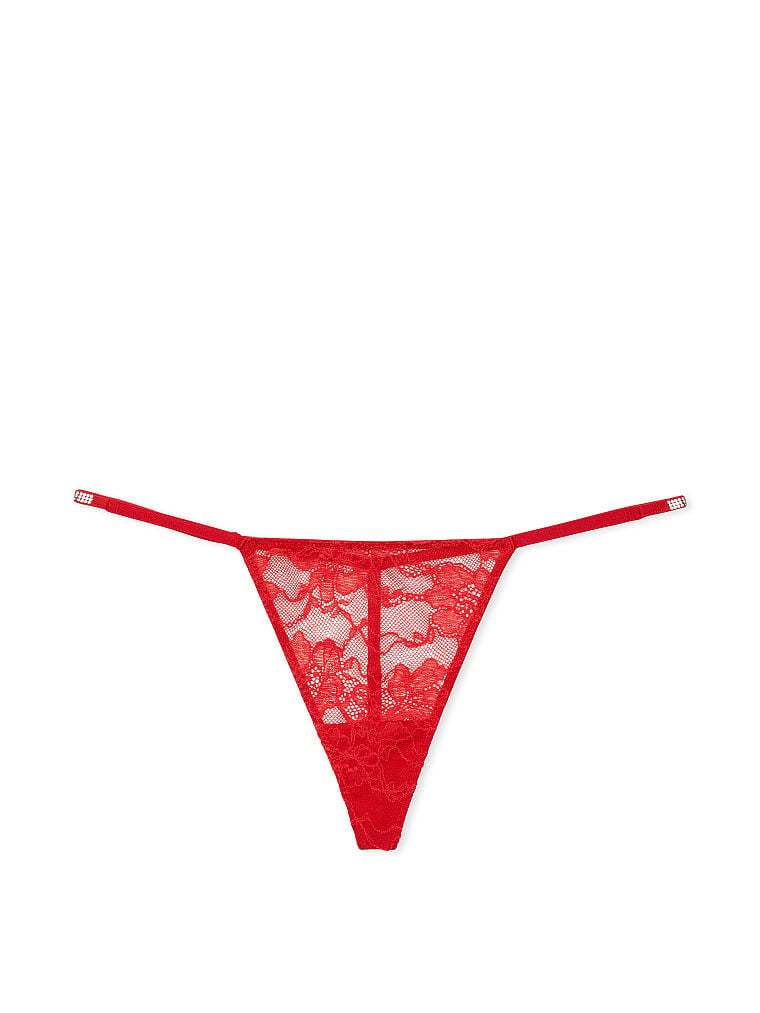 Shine Strap Lace V-String Panty