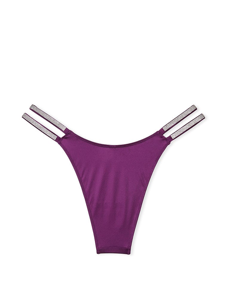 Shine Chain Strap Lace Brazilian Panty