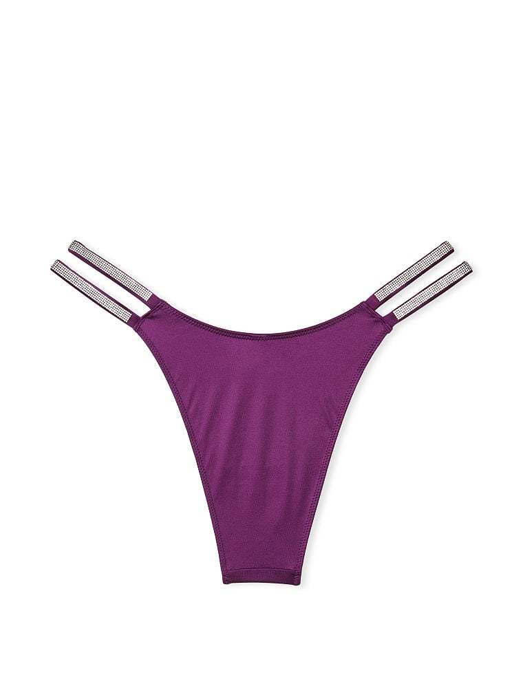 Shine Chain Strap Lace Brazilian Panty