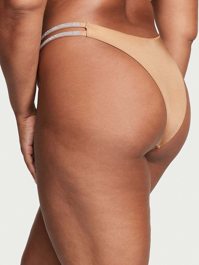 Double Shine Strap Smooth Brazilian Panty