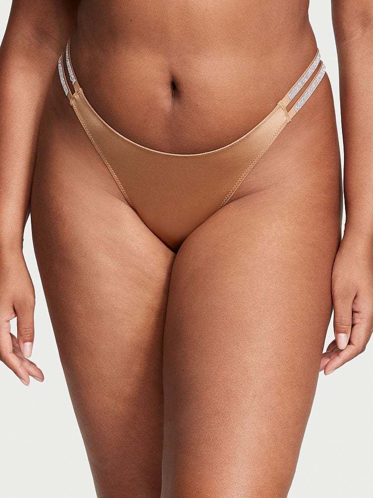 Double Shine Strap Smooth Brazilian Panty