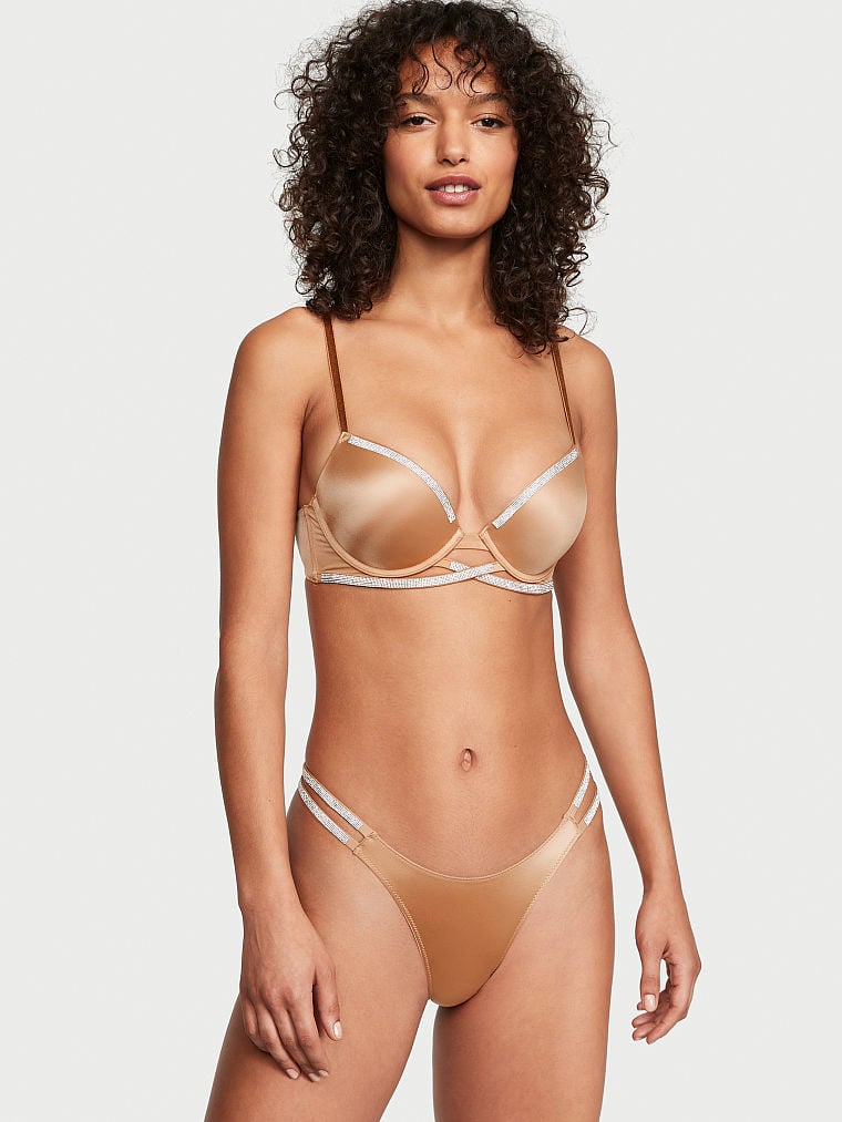 Double Shine Strap Smooth Brazilian Panty
