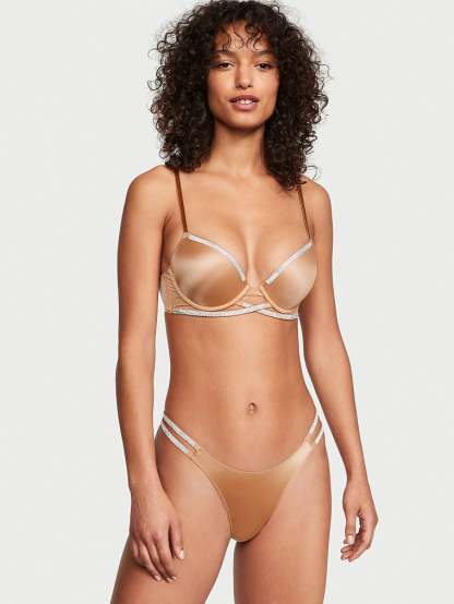 Double Shine Strap Smooth Brazilian Panty