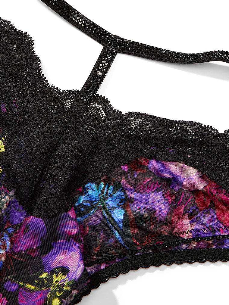 Shine Strap Cutout Lace Brazilian Panty