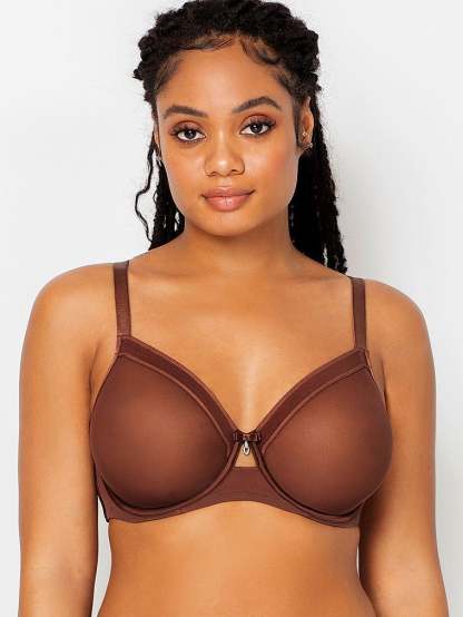 Sheer Mesh Full-Coverage Unlined Underwire Bra