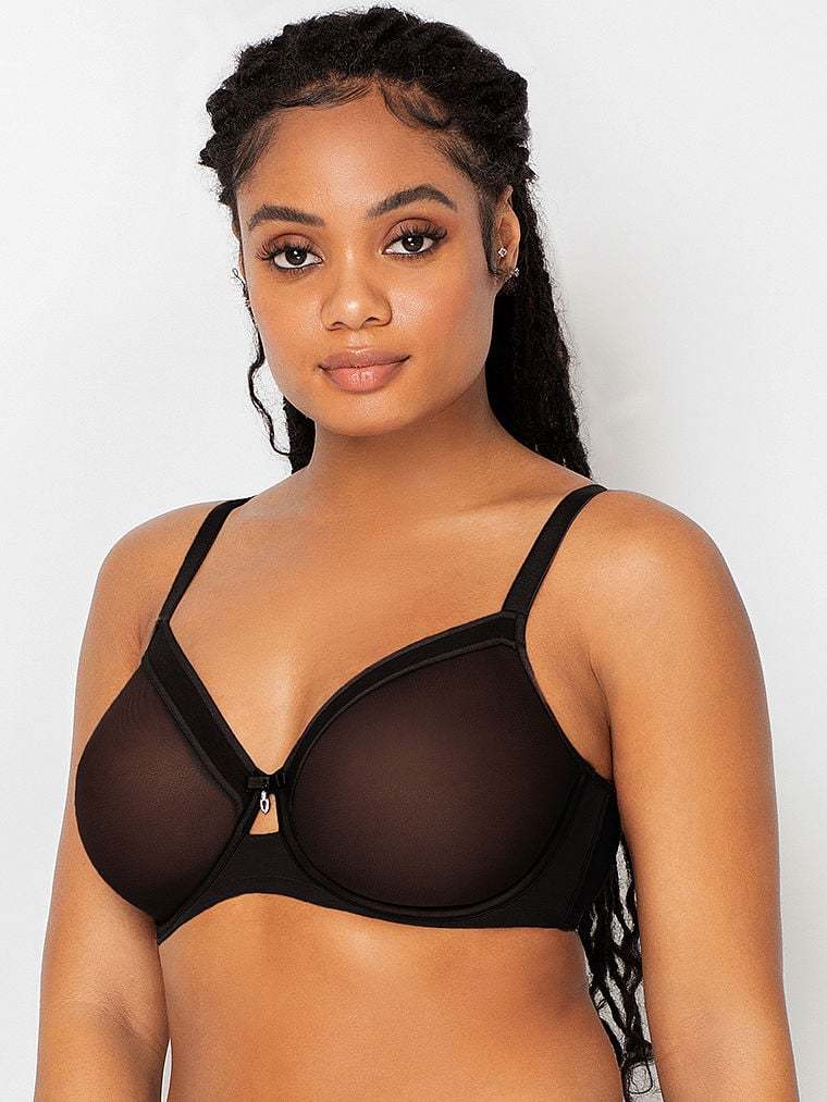 Sheer Mesh Full-Coverage Unlined Underwire Bra