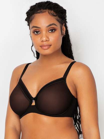 Sheer Mesh Full-Coverage Unlined Underwire Bra