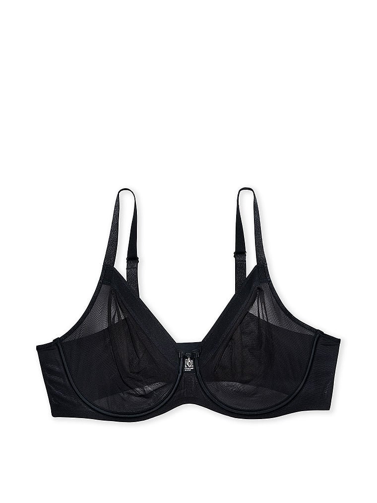 Sheer Mesh Full-Coverage Unlined Underwire Bra