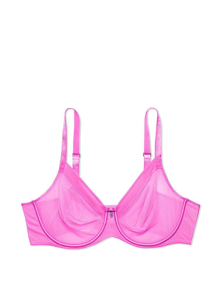 Sheer Mesh Full-Coverage Unlined Underwire Bra