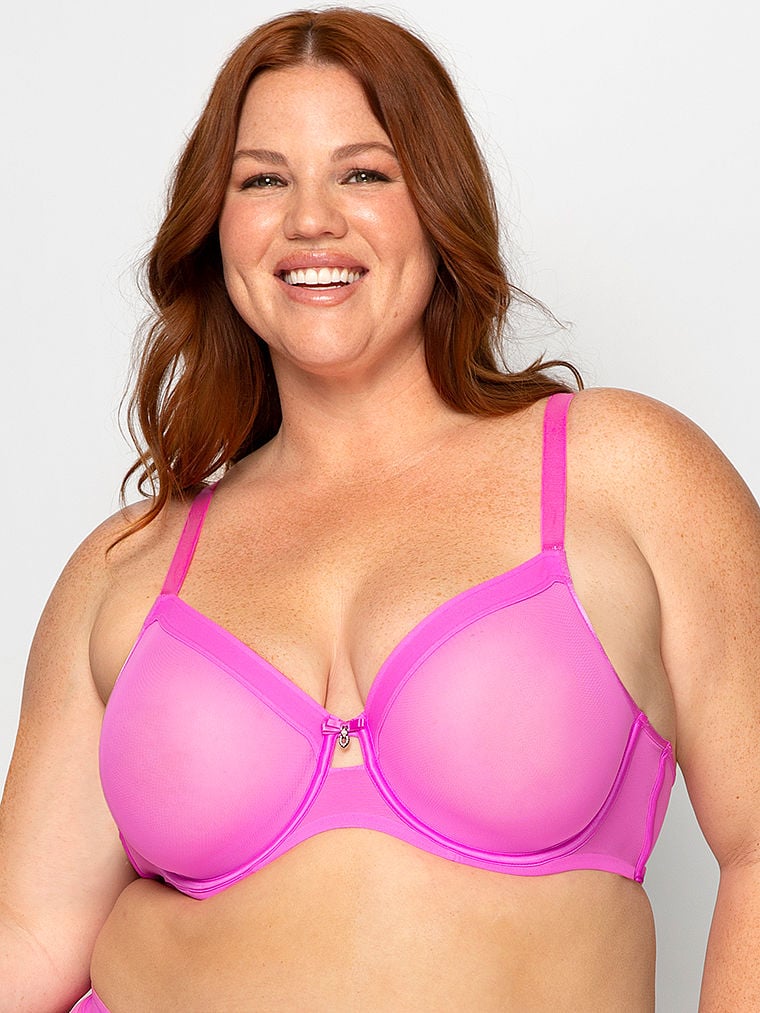 Sheer Mesh Full-Coverage Unlined Underwire Bra