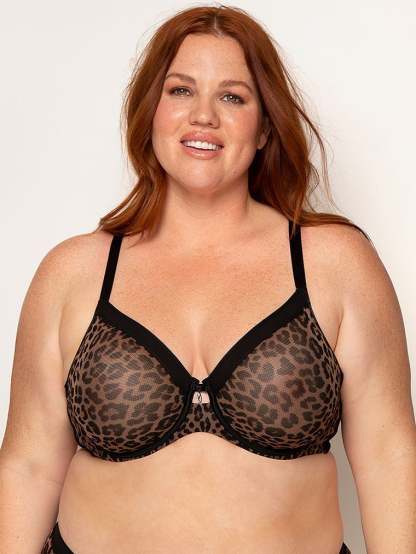 Sheer Mesh Full-Coverage Unlined Underwire Bra