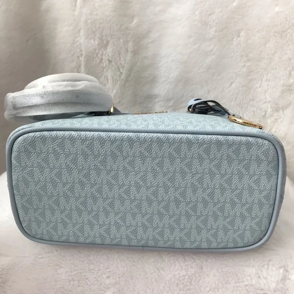 Michaethtl Kors XS Carry All Jet Set Travel Womens Tote (Pale Ocean) MK Signature