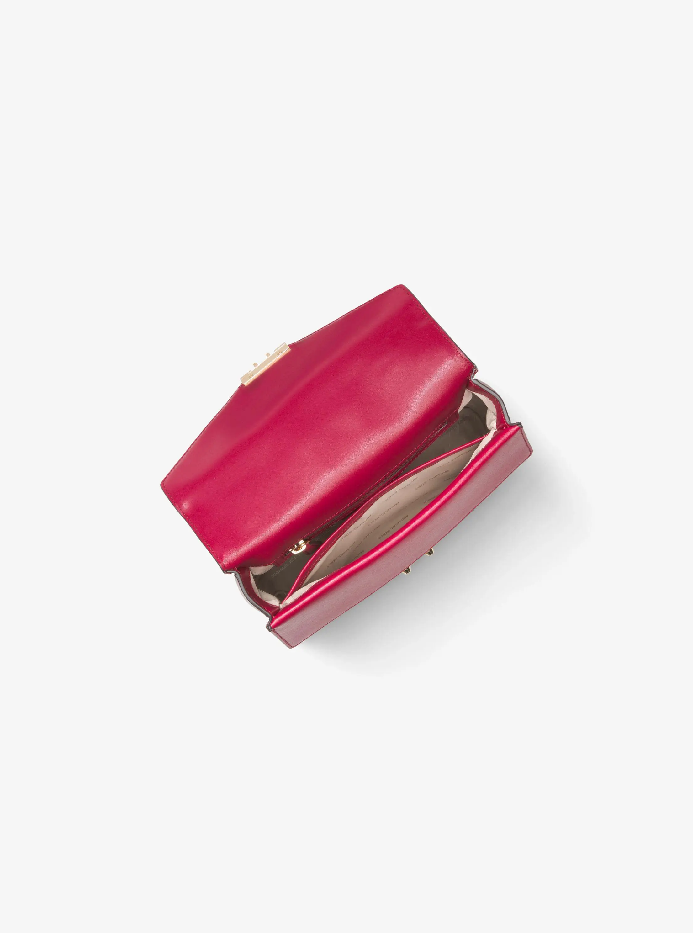 Sloan medium leather shoulder bag - Brown/mulberry red/cranberry red