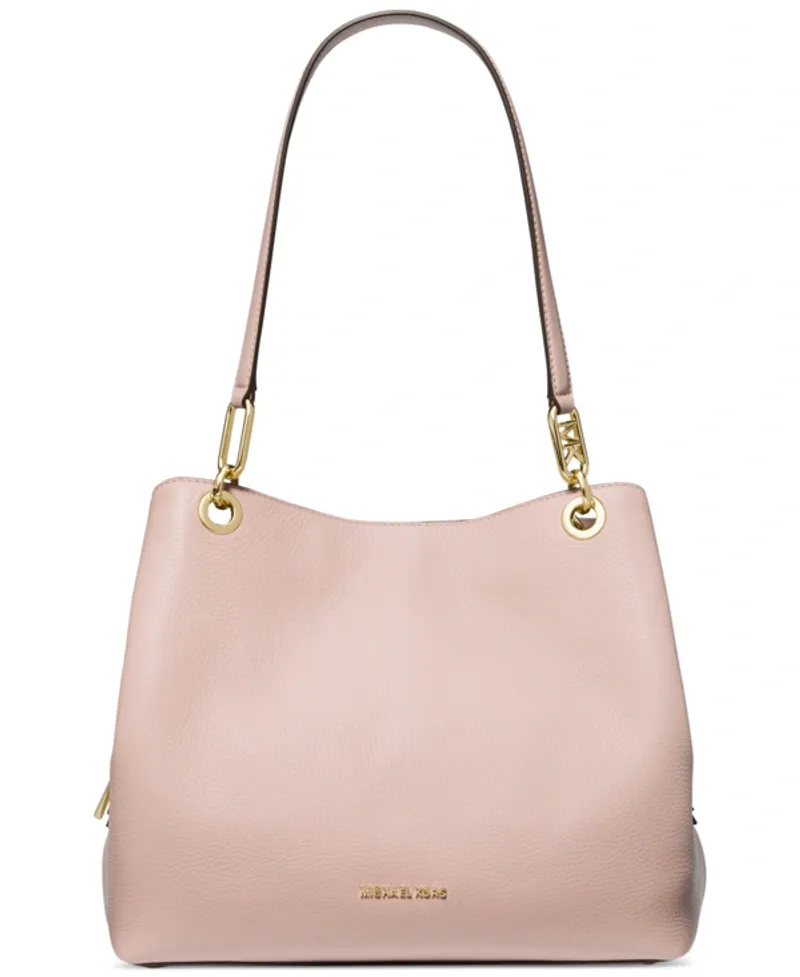 Michael Kensington Large Leather Tote In Soft Pink