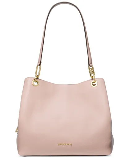 Michael Kensington Large Leather Tote In Soft Pink
