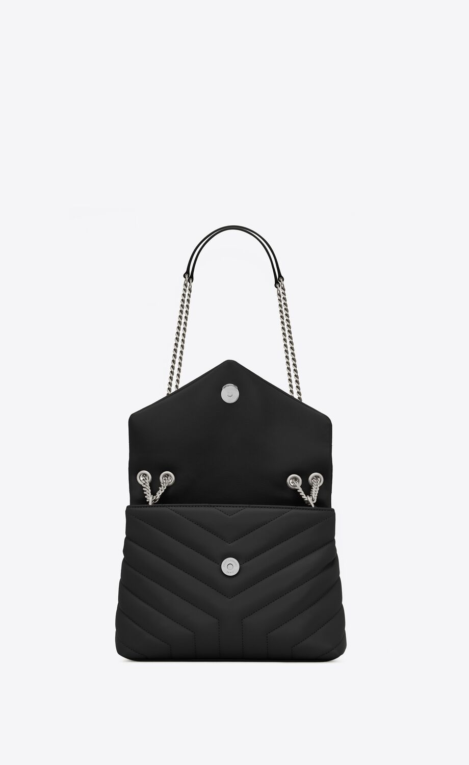 SMALL LOULOU IN QUILTED LEATHER-Noir
