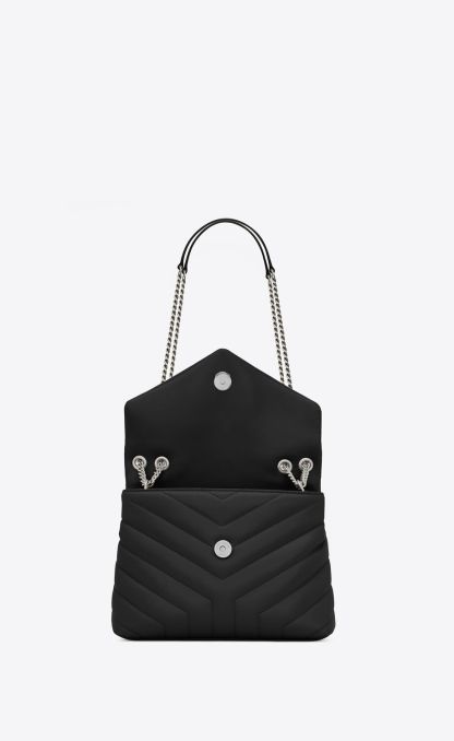 SMALL LOULOU IN QUILTED LEATHER-Noir